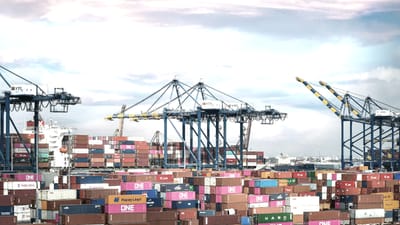  Cargo shipping port showing the physical infrastructure behind e-commerce fulfillment and product distribution